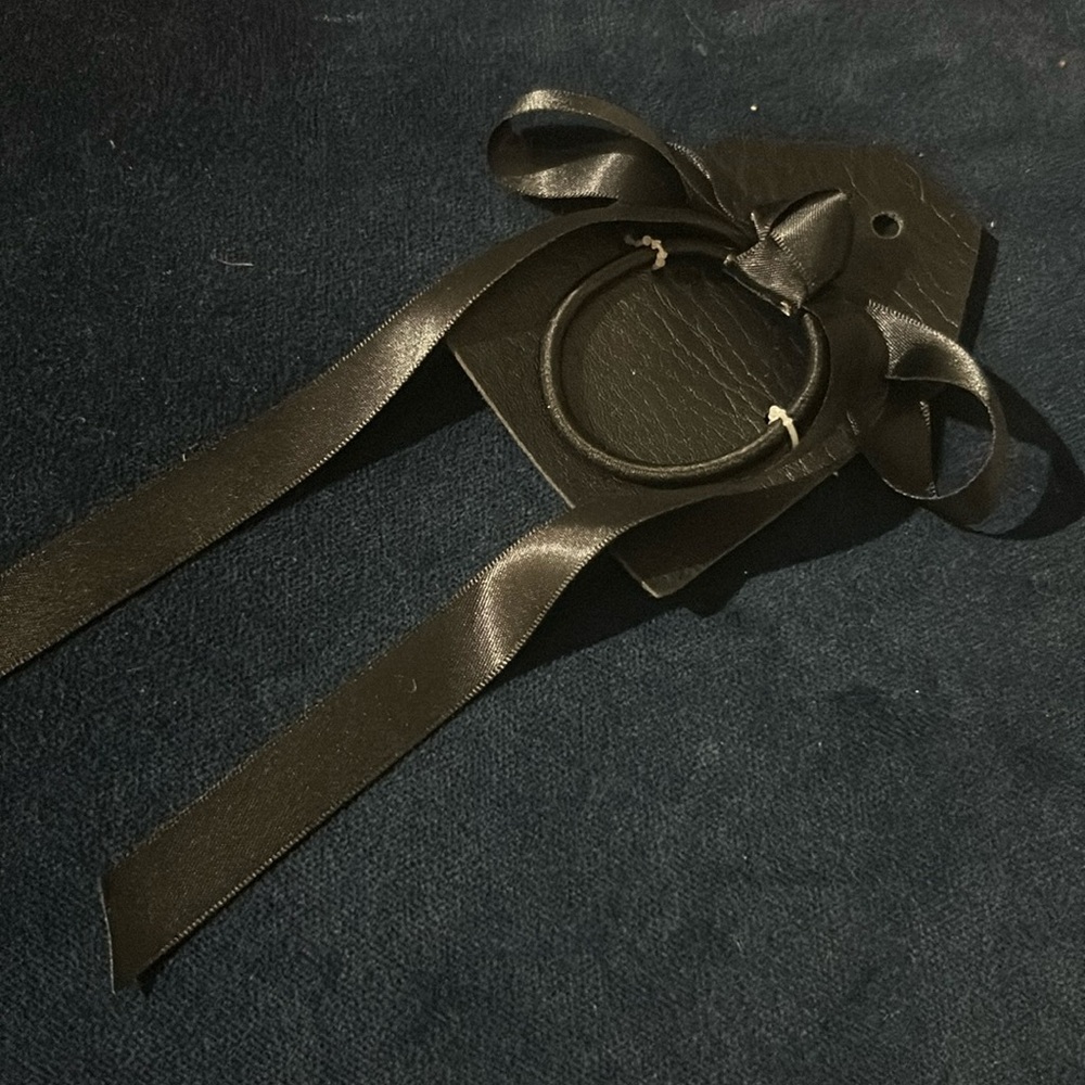 NWT‎ Free People Black Colored Silk Satin Bow Hair Tie